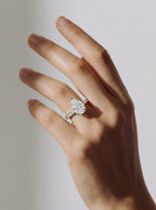 2 Carat Lab Grown Pear Cut Channel Set Sidestone Engagement Ring