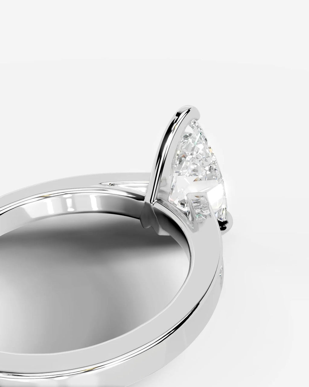 2 Carat Lab Grown Pear Cut Channel Set Sidestone Engagement Ring