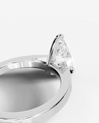 2 Carat Lab Grown Pear Cut Channel Set Sidestone Engagement Ring