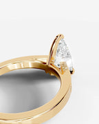 2 Carat Lab Grown Pear Cut Channel Set Sidestone Engagement Ring