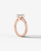 2 Carat Lab Grown Radiant Cut Channel Set Sidestone Engagement Ring