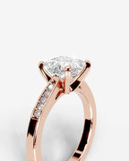 2 Carat Lab Grown Radiant Cut Channel Set Sidestone Engagement Ring