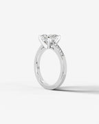 2 Carat Lab Grown Radiant Cut Channel Set Sidestone Engagement Ring