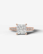 2 Carat Lab Grown Radiant Cut Channel Set Sidestone Engagement Ring
