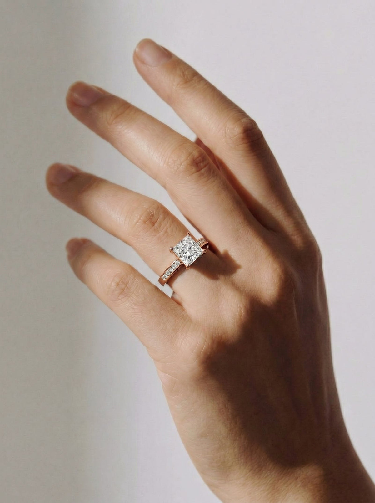 2 Carat Lab Grown Radiant Cut Channel Set Sidestone Engagement Ring