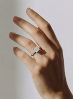 2 Carat Lab Grown Radiant Cut Channel Set Sidestone Engagement Ring