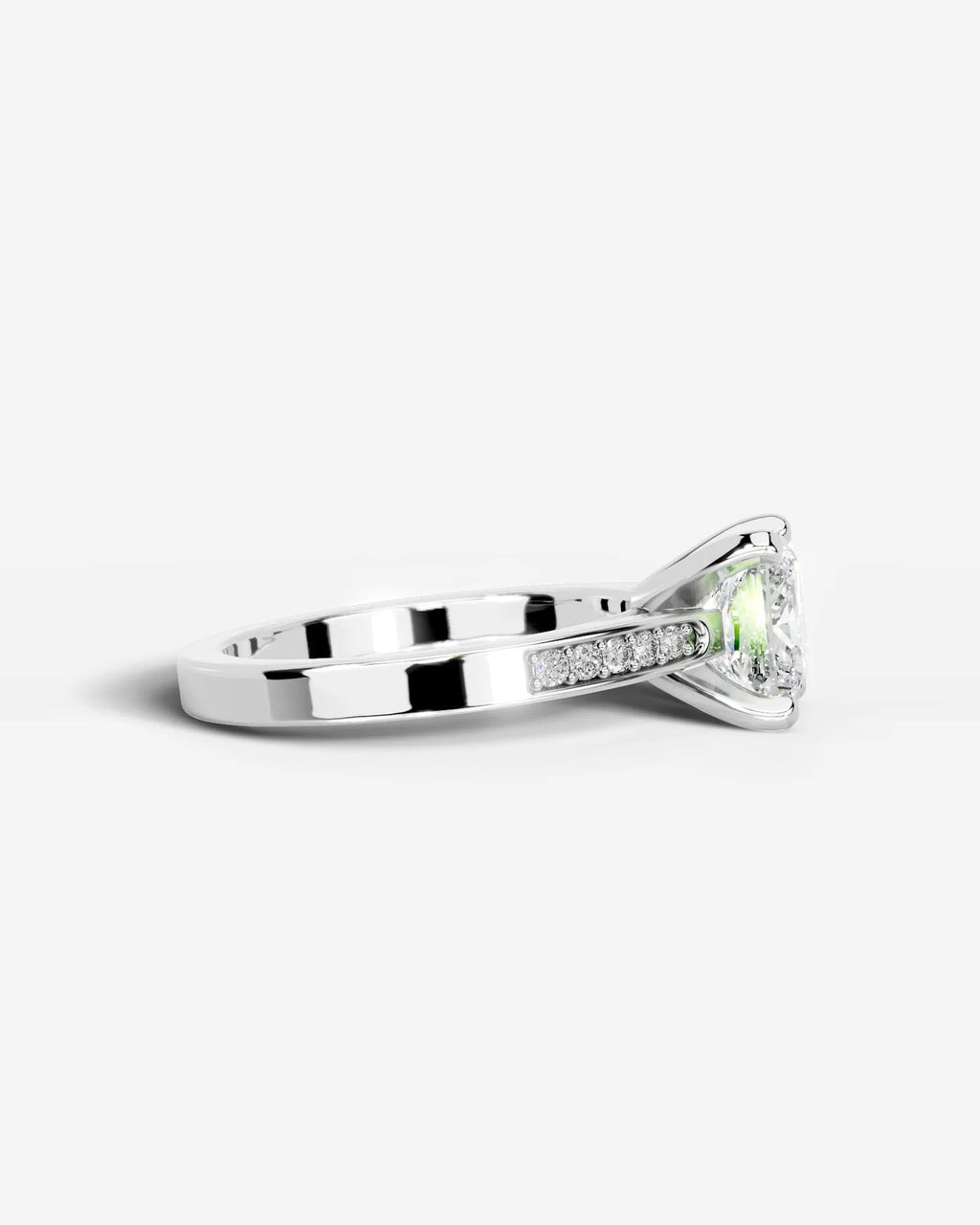 2 Carat Lab Grown Radiant Cut Channel Set Sidestone Engagement Ring
