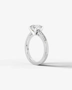 2 Carat Lab Grown Diamond Eleanor Round Cut Channel Set Sidestone Engagement Ring