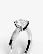 2 Carat Lab Grown Diamond Eleanor Round Cut Channel Set Sidestone Engagement Ring