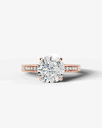 2 Carat Lab Grown Diamond Eleanor Round Cut Channel Set Sidestone Engagement Ring