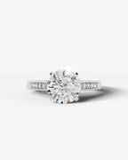 2 Carat Lab Grown Diamond Eleanor Round Cut Channel Set Sidestone Engagement Ring