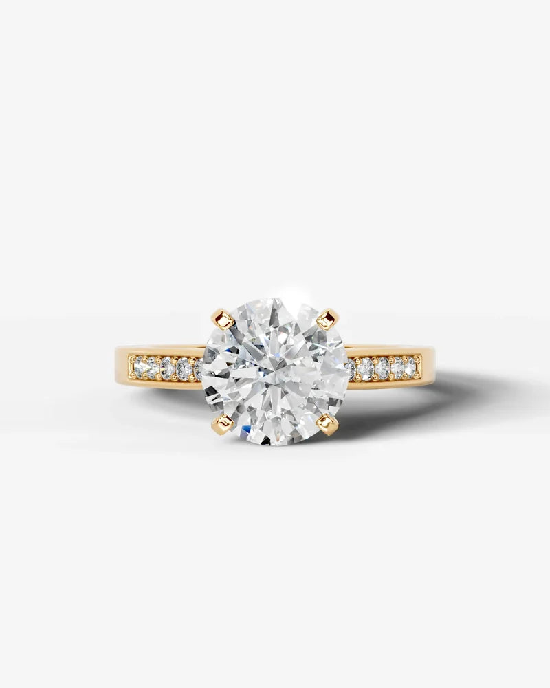 2 Carat Lab Grown Diamond Eleanor Round Cut Channel Set Sidestone Engagement Ring