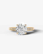 2 Carat Lab Grown Diamond Eleanor Round Cut Channel Set Sidestone Engagement Ring