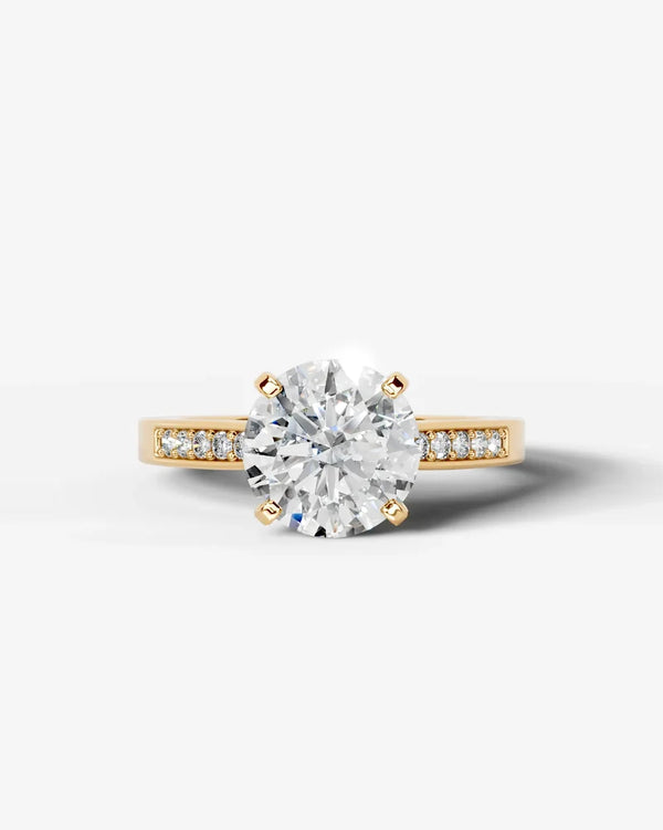 2 Carat Lab Grown Diamond Eleanor Round Cut Channel Set Sidestone Engagement Ring