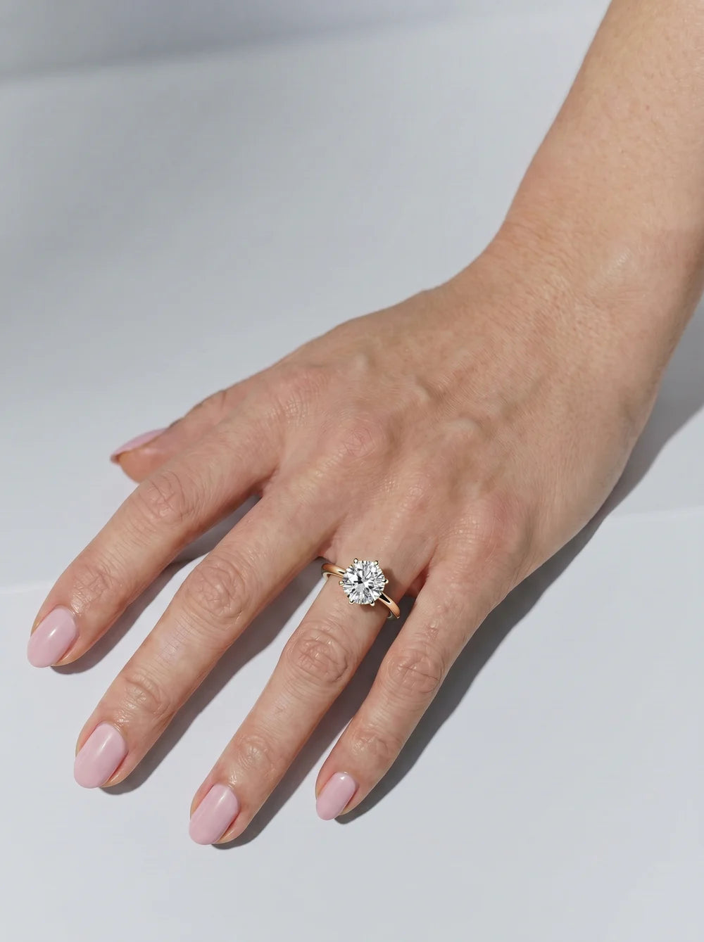 2 Carat Lab Grown Round Cut Diamond Six-Prong Solitaire Ring