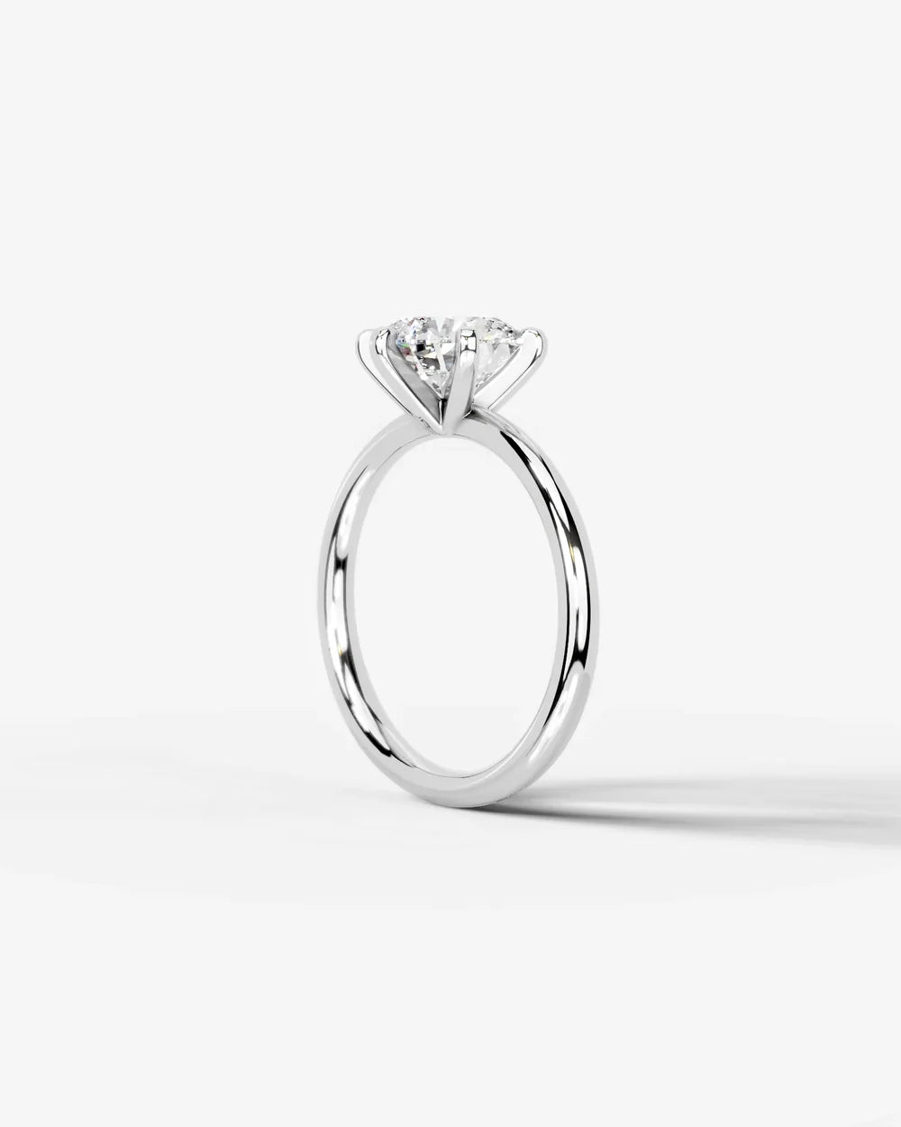 2 Carat Lab Grown Round Cut Diamond Six-Prong Solitaire Ring