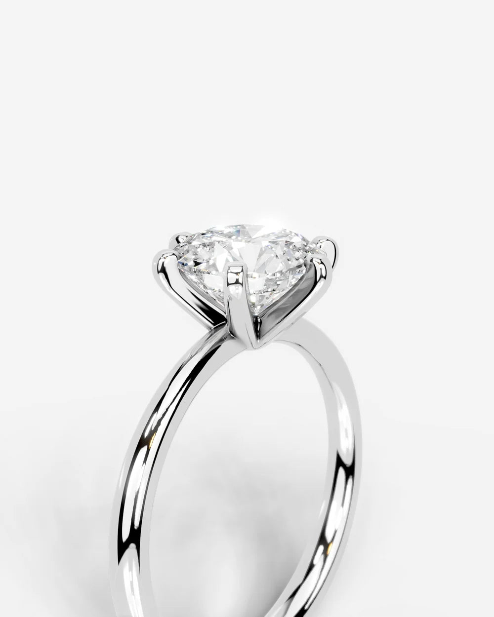 2 Carat Lab Grown Round Cut Diamond Six-Prong Solitaire Ring