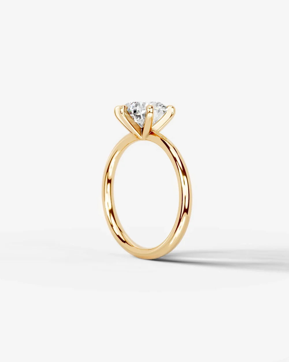 2 Carat Lab Grown Round Cut Diamond Six-Prong Solitaire Ring