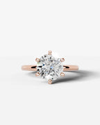 2 Carat Lab Grown Round Cut Diamond Six-Prong Solitaire Ring