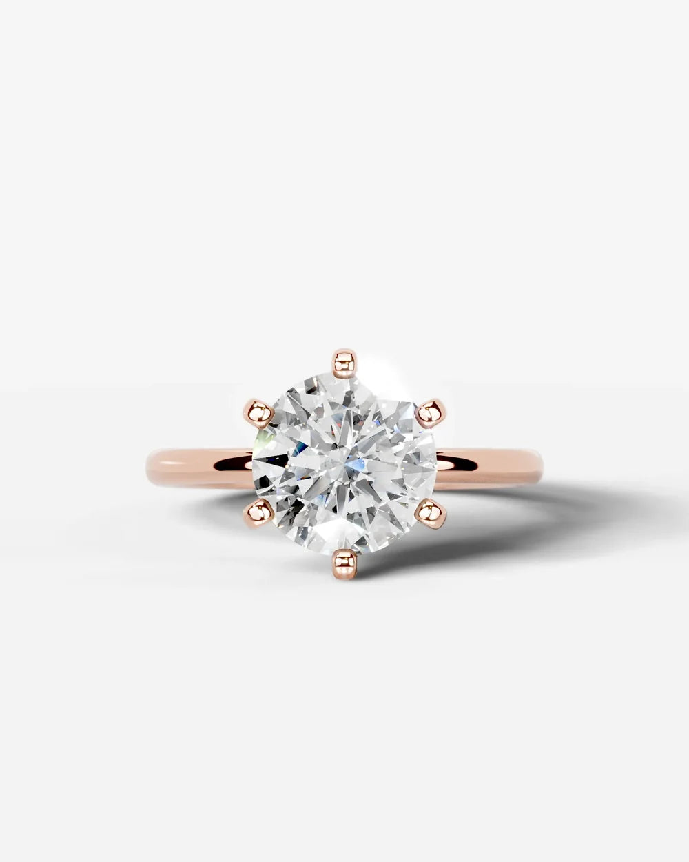 2 Carat Lab Grown Round Cut Diamond Six-Prong Solitaire Ring