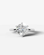 2 Carat Lab Grown Round Cut Diamond Six-Prong Solitaire Ring