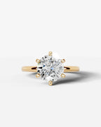 2 Carat Lab Grown Round Cut Diamond Six-Prong Solitaire Ring