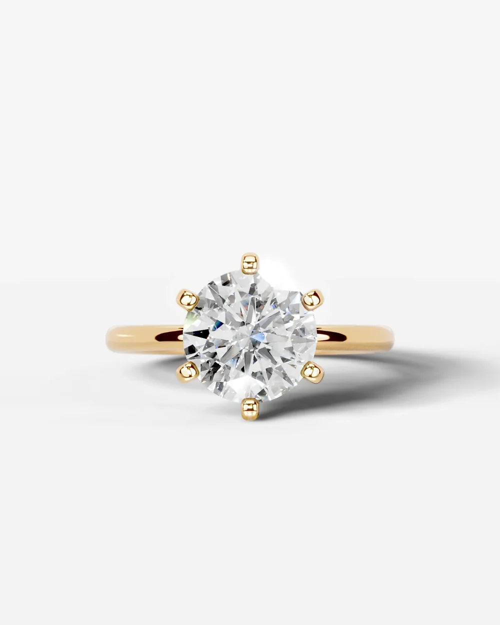 2 Carat Lab Grown Round Cut Diamond Six-Prong Solitaire Ring