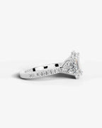 2 Carat Lab Grown Emerald Cut Diamond Halo Three-Stone Ring