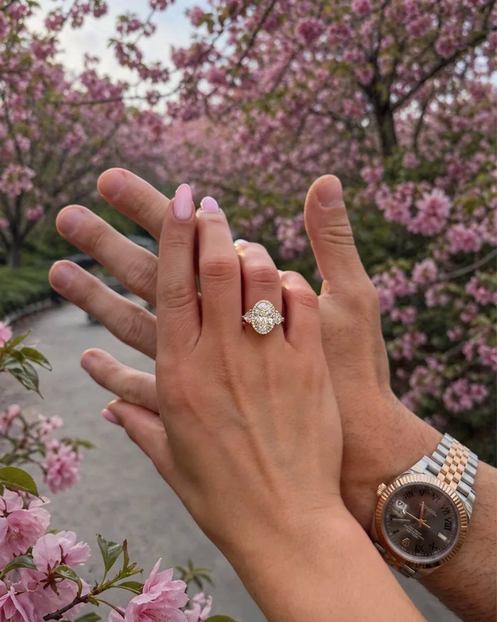 2 Carat Lab Grown Oval Cut Diamond Halo Three-Stone Ring