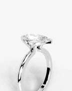 2 Carat Lab Grown Marquise Diamond Split Bezel Solitaire Ring