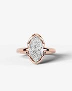 2 Carat Lab Grown Marquise Diamond Split Bezel Solitaire Ring