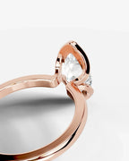 2 Carat Lab Grown Marquise Diamond Split Bezel Solitaire Ring