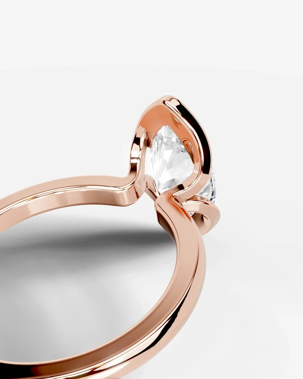 2 Carat Lab Grown Marquise Diamond Split Bezel Solitaire Ring