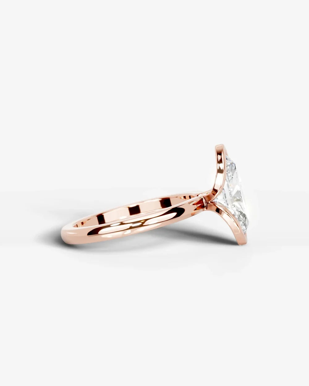 2 Carat Lab Grown Marquise Diamond Split Bezel Solitaire Ring