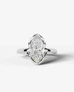 2 Carat Lab Grown Marquise Diamond Split Bezel Solitaire Ring