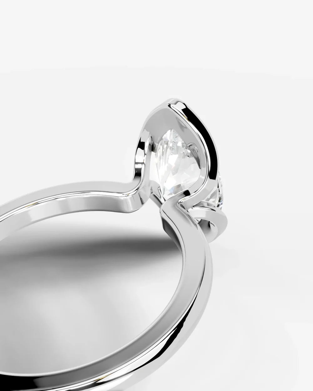 2 Carat Lab Grown Marquise Diamond Split Bezel Solitaire Ring
