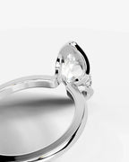2 Carat Lab Grown Marquise Diamond Split Bezel Solitaire Ring