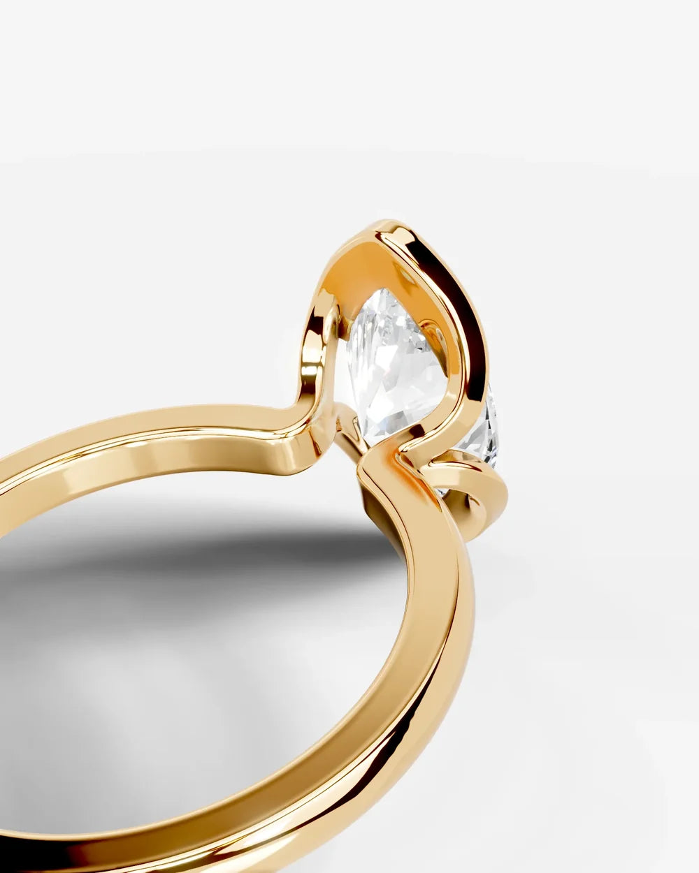 2 Carat Lab Grown Marquise Diamond Split Bezel Solitaire Ring