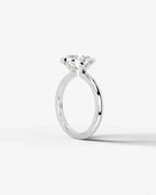 2 Carat Lab Grown Oval Diamond Sculpted Bezel Solitaire Ring