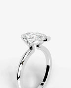 2 Carat Lab Grown Oval Diamond Sculpted Bezel Solitaire Ring