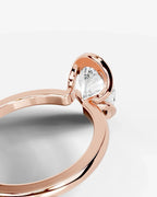 2 Carat Lab Grown Oval Diamond Sculpted Bezel Solitaire Ring