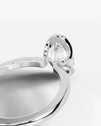 2 Carat Lab Grown Oval Diamond Sculpted Bezel Solitaire Ring
