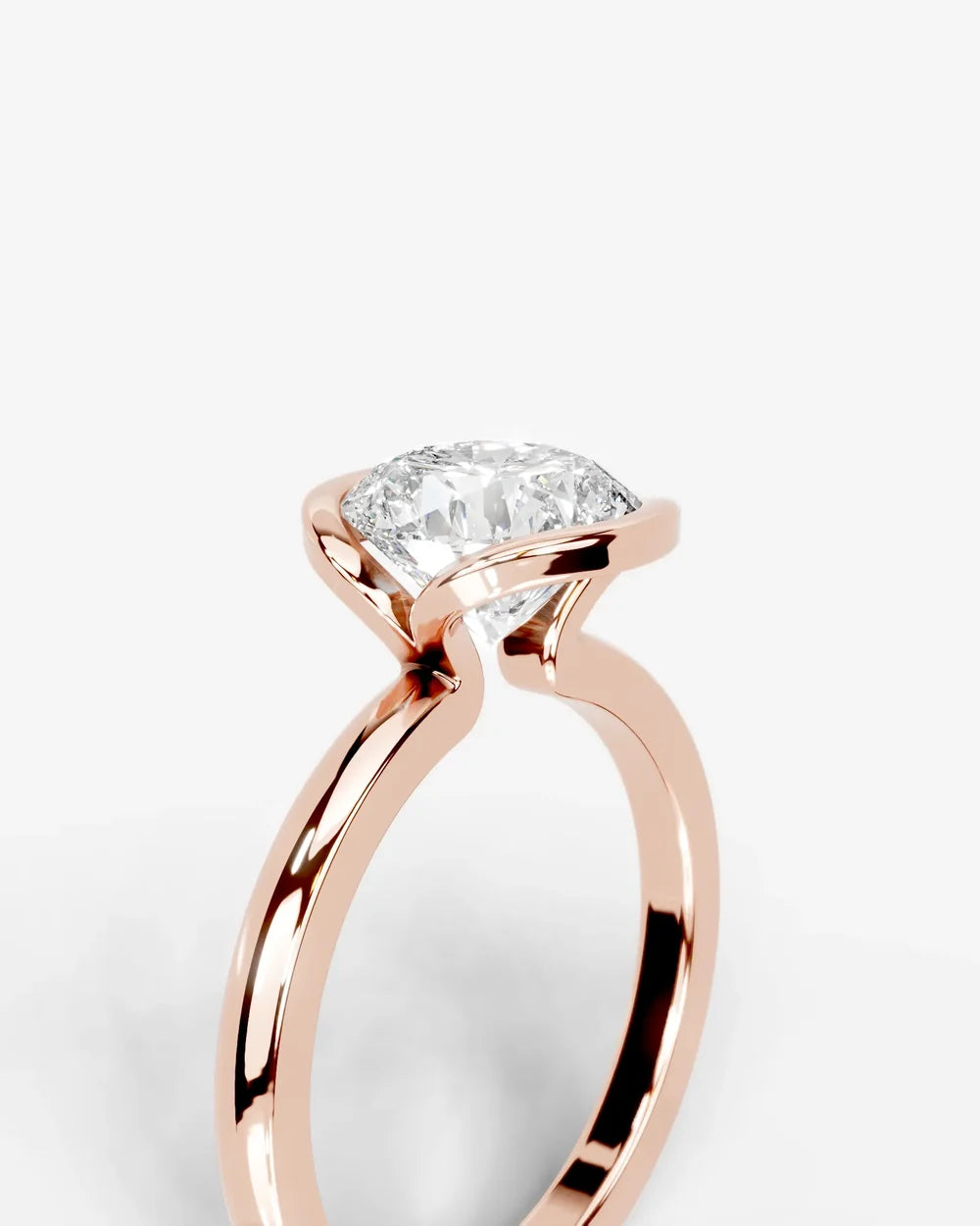 2 Carat Lab Grown Round Diamond Floating Bezel Ring