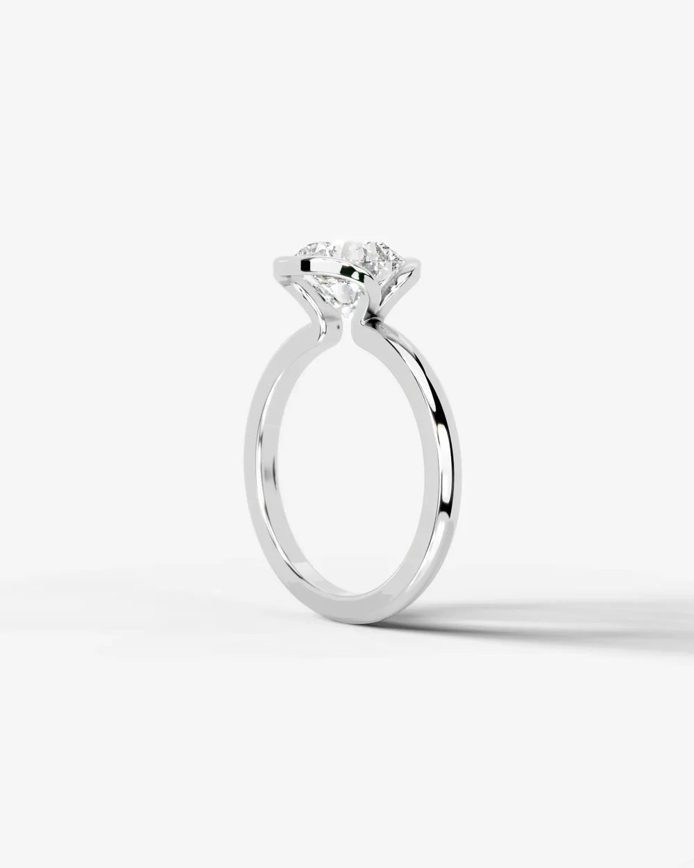 2 Carat Lab Grown Round Diamond Floating Bezel Ring
