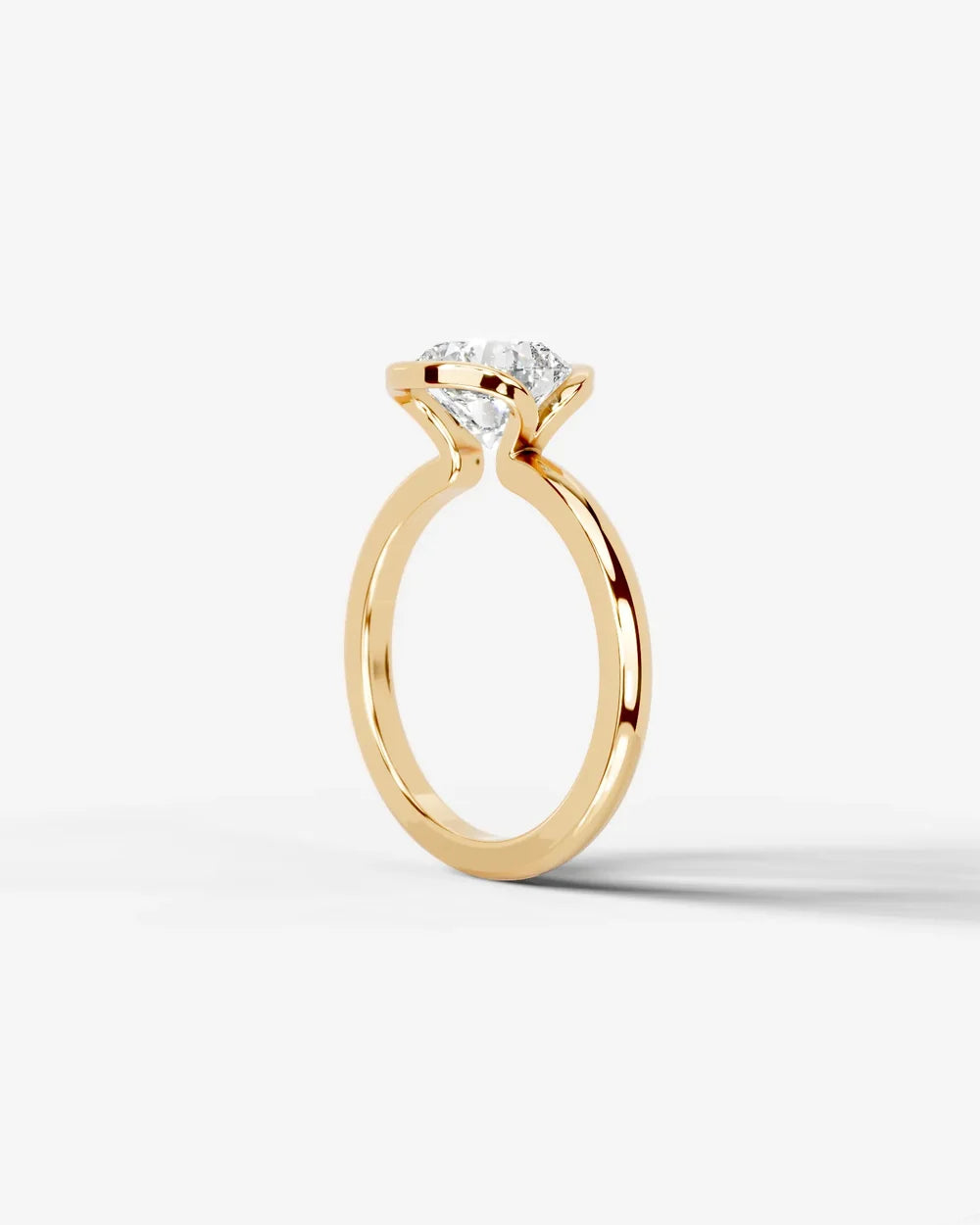 2 Carat Lab Grown Round Diamond Floating Bezel Ring
