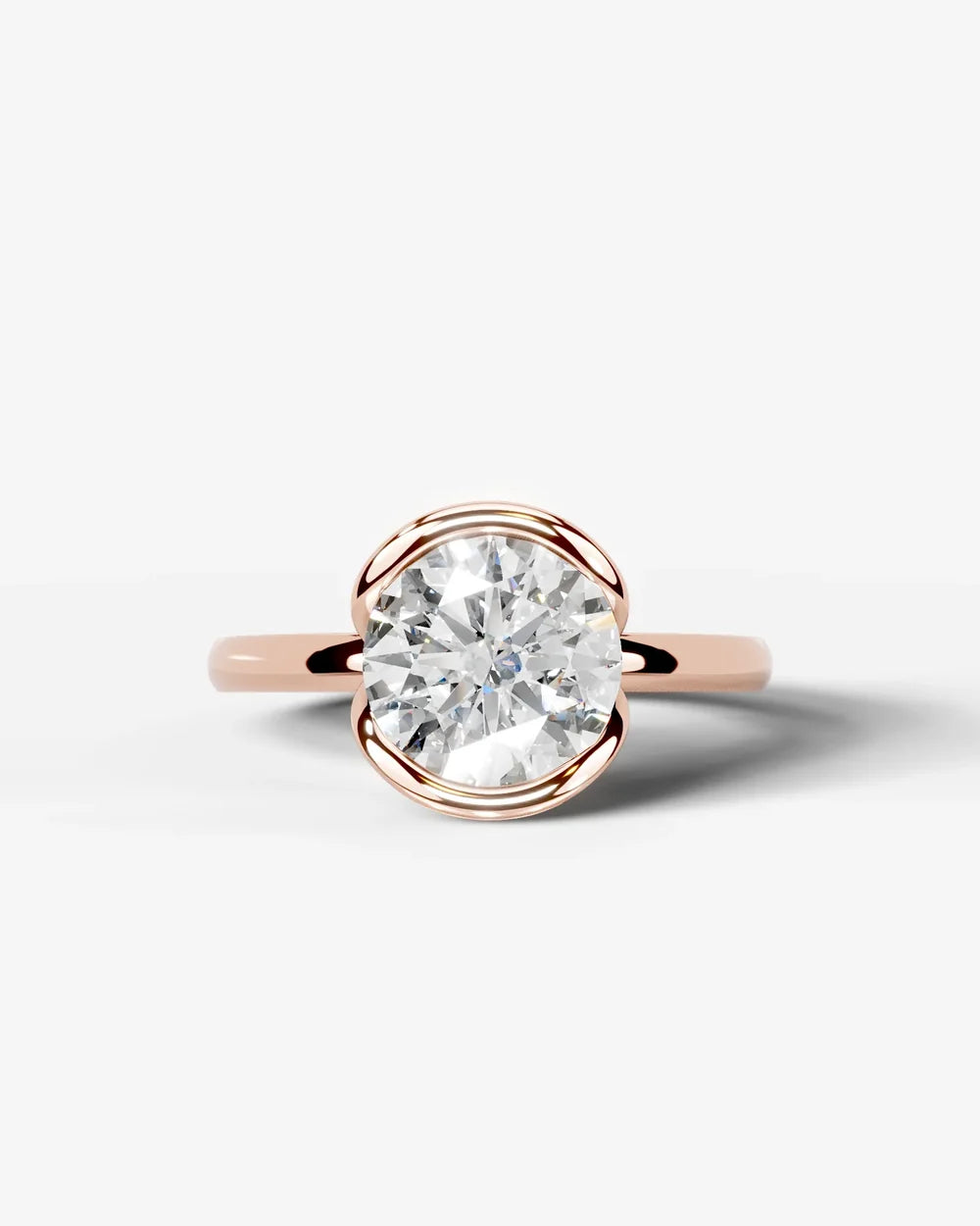 2 Carat Lab Grown Round Diamond Floating Bezel Ring