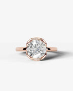 2 Carat Lab Grown Round Diamond Floating Bezel Ring