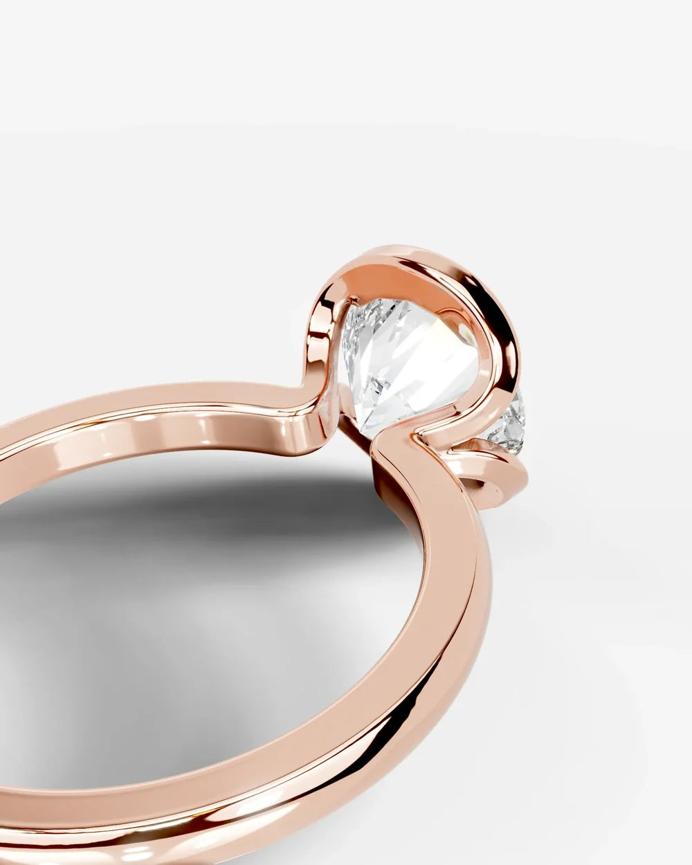 2 Carat Lab Grown Round Diamond Floating Bezel Ring