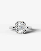 2 Carat Lab Grown Round Diamond Floating Bezel Ring