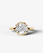 2 Carat Lab Grown Round Diamond Floating Bezel Ring